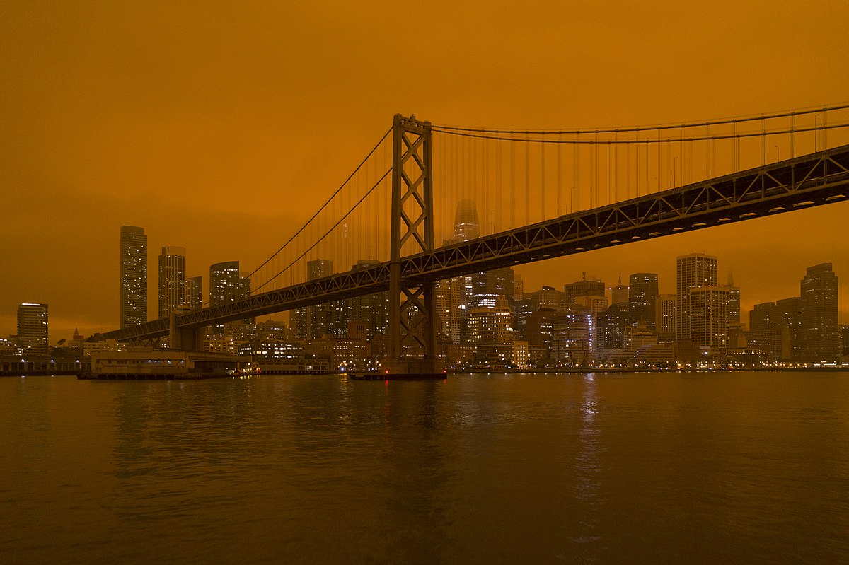 bay bridge orange glow
